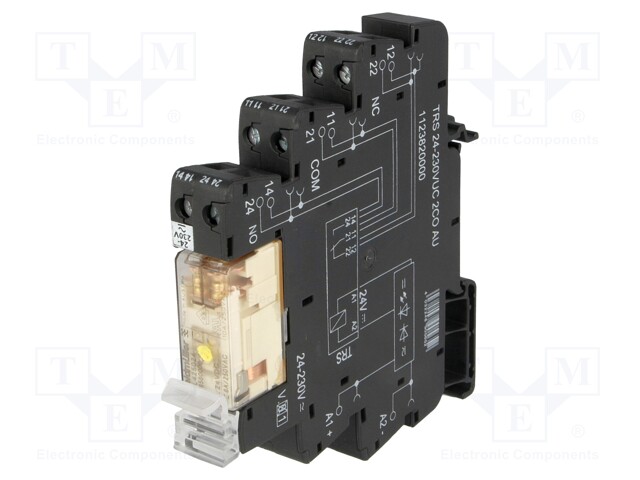 Relay: interface; DPDT; Ucntrl: 24÷230VDC; Ucntrl: 24÷230VAC; 8A