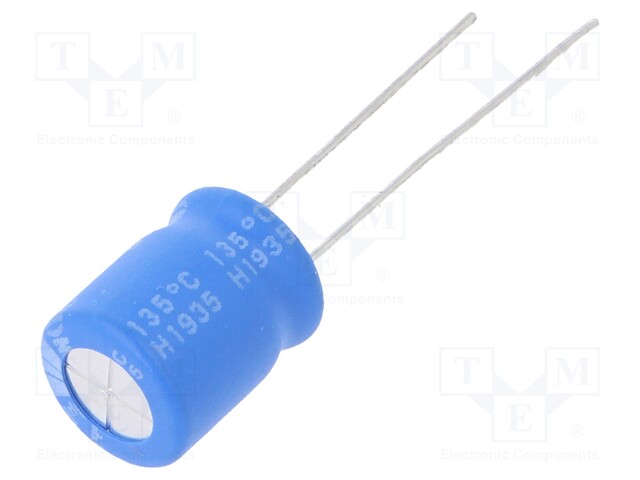 Capacitor: electrolytic; THT; 100uF; 50VDC; Ø10x12.5mm; Pitch: 5mm