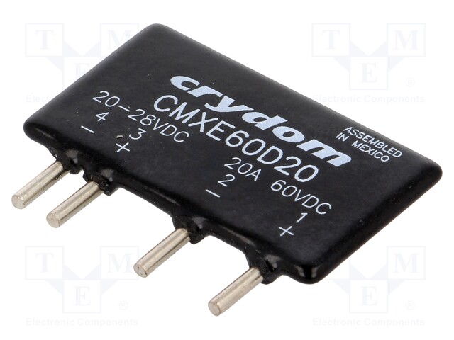 Relay: solid state; Ucntrl: 20÷28VDC; 10A; 0÷60VDC; THT; SIP