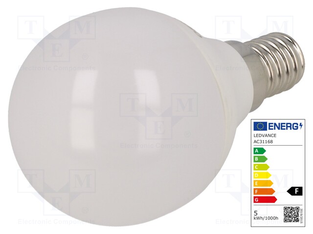 LED lamp; cool white; E14; 230VAC; 470lm; 5.5W; 6500K; CRImin: 80