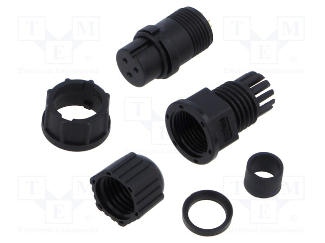 Plug; Connector: circular; size B; female; PIN: 3; 5A; IP67; straight