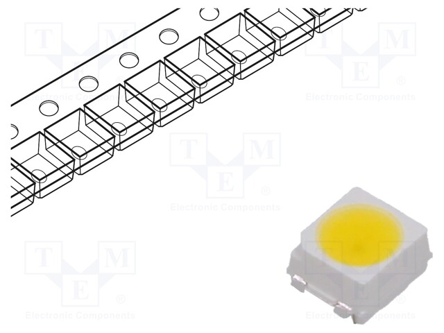 LED; SMD; 3528,PLCC2; white cold; 715÷1800mcd; 120°; 20mA; 114mW