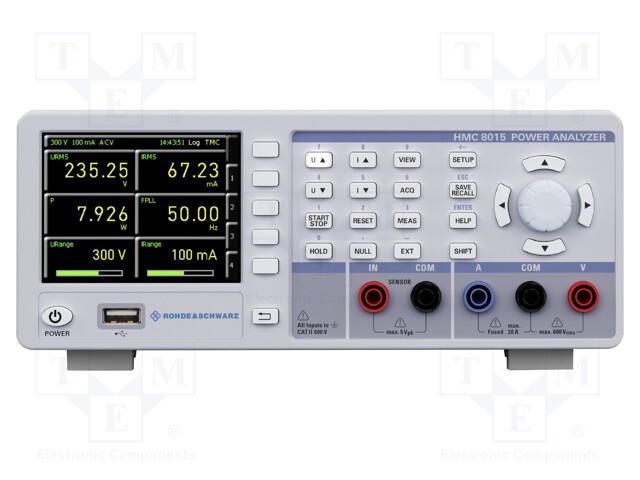 Power analyzer; QVGA TFT 3,5",color; Range: 50uW÷12kW; 20A; 600V
