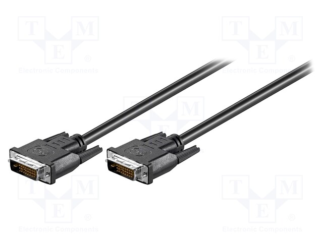 Cable; DVI-D (24+1) plug,both sides; 2m; Colour: black