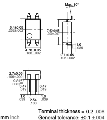 MOSFET Relay, SPST-NO, 50 mA, Gull Wing, 600 V, 120 ohm, 5 kV