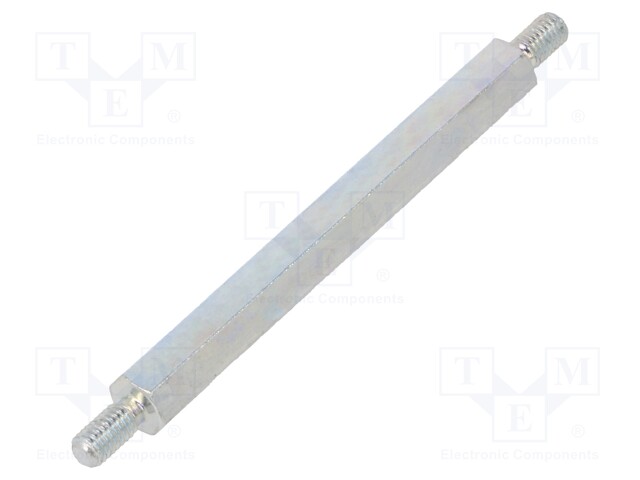 Screwed spacer sleeve; 45mm; Ext.thread: M3; hexagonal; steel