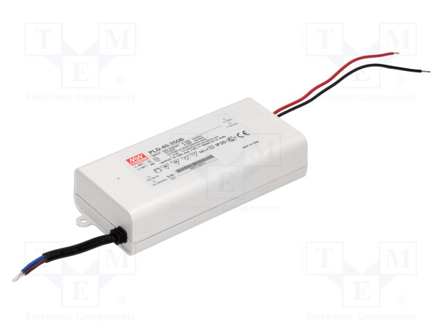 Power supply: switched-mode; LED; 37.8W; 70÷108VDC; 350mA; IP30