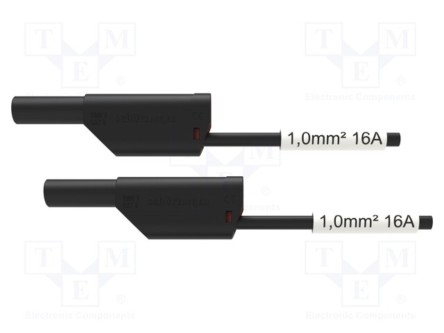 Test lead; 16A; 4mm banana plug-4mm banana plug; Urated: 1kV