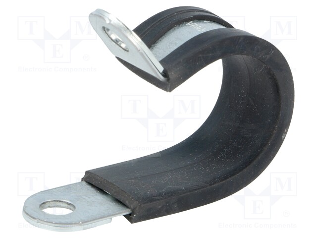 Fixing clamp; ØBundle : 22mm; W: 15mm; steel; Ømount.hole: 6.4mm