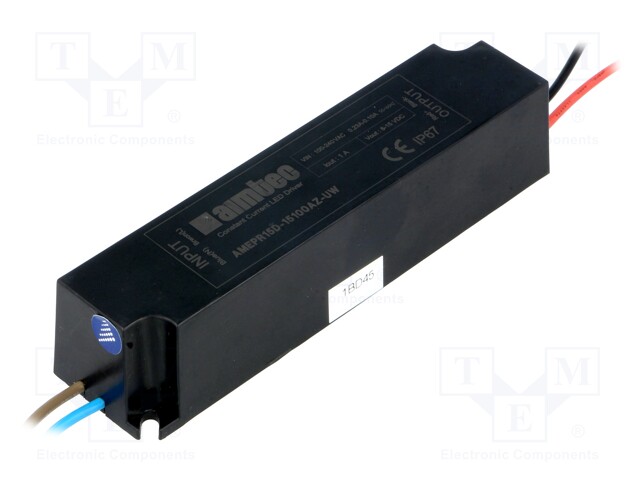 Power supply: switched-mode; LED; 15W; 8÷15VDC; 1A; 90÷264VAC; IP67