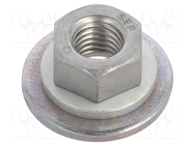 Nut; with flange,with washer,protective; hexagonal; M10; 1.5