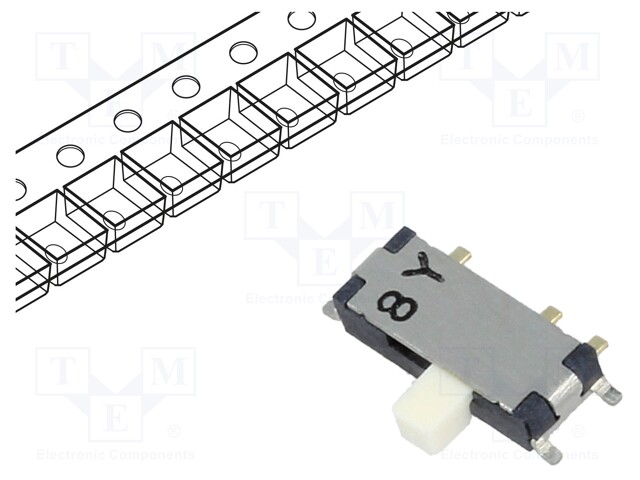 Switch: slide; Pos: 2; SPDT; 0.3A/4VDC; ON-ON; Mounting: SMT