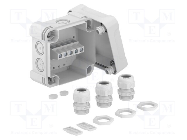 Enclosure: junction box; X: 114mm; Y: 114mm; Z: 60mm; polycarbonate