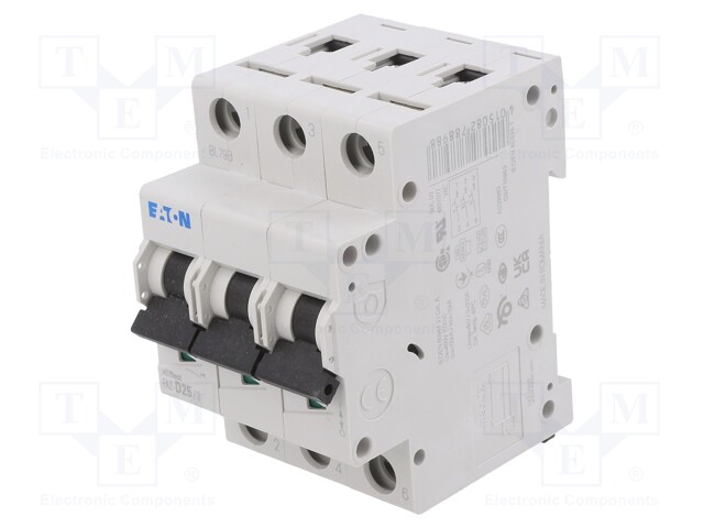 Circuit breaker; 230/400VAC; Inom: 25A; Poles: 3; DIN; Charact: D