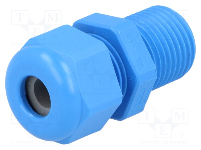 Cable gland; with long thread; PG9; IP68; Mat: polyamide; blue