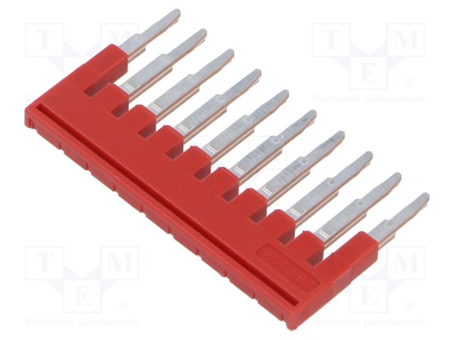 Comb bridge; ways: 10; red; Width: 4mm; UL94V-0