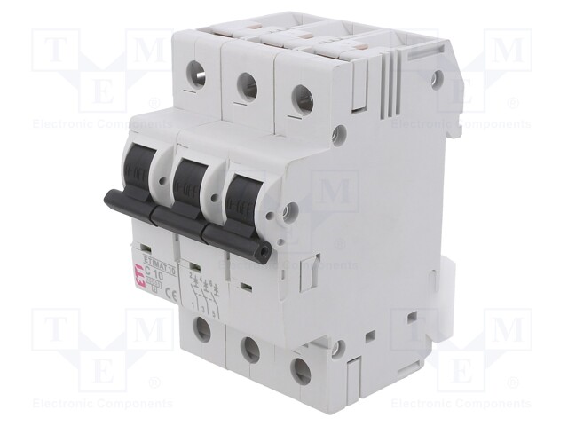 Circuit breaker; 230/400VAC; Inom: 10A; Poles: 3; DIN; Charact: C