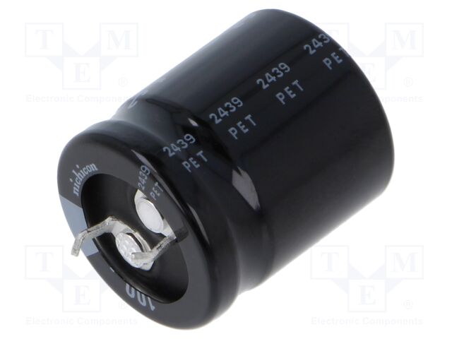 Capacitor: electrolytic; SNAP-IN; 100uF; 400VDC; Ø22x25mm; ±20%