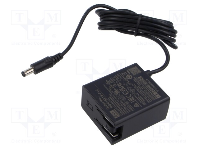 Power supply: switched-mode; plug; 18VDC; 1A; 18W; Out: 5,5/2,1