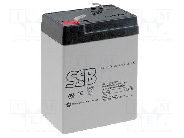 Re-battery: acid-lead; 6V; 5Ah; AGM; maintenance-free; 70x47x101mm