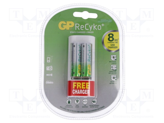 Charger: for rechargeable batteries; Ni-MH; Size: AA,AAA