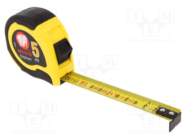 Measuring tape; L: 5m; Width: 19mm; Enclos.mat: ABS,rubber