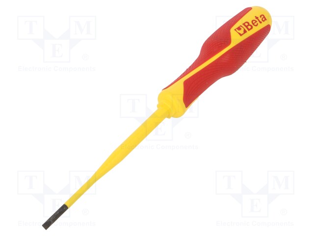 Screwdriver; insulated,slim; slot; 3,5x0,6mm; Blade length: 100mm