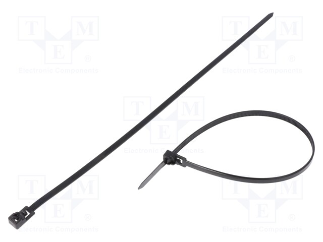 Cable tie; multi use; L: 280mm; W: 4.8mm; polyamide; 222N; black