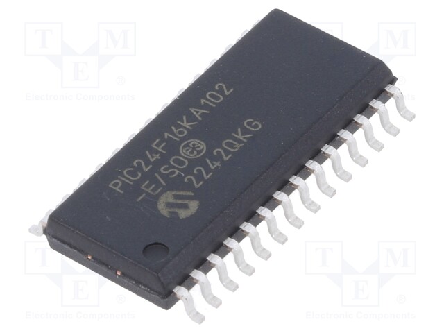PIC microcontroller; Memory: 16kB; SRAM: 1.536kB; 32MHz; SMD; SO28