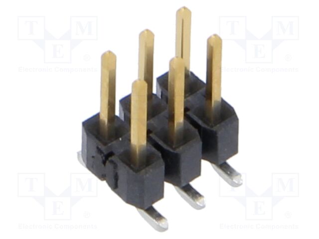 Connector: pin strips; male; PIN: 6; 2.54mm; gold-plated; SMT