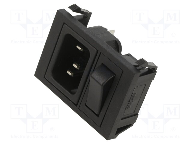 Connector: AC supply; socket; male; 10A; 250VAC; -40÷70°C