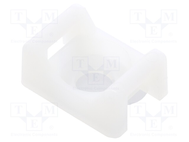 Cable tie holder; polyamide; UL94V-2; natural; Ht: 9.6mm; L: 22.3mm