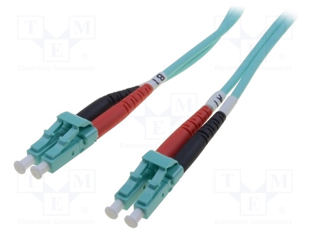 Fiber patch cord; OM3; LC/PC,both sides; 1m; LSZH; turquoise