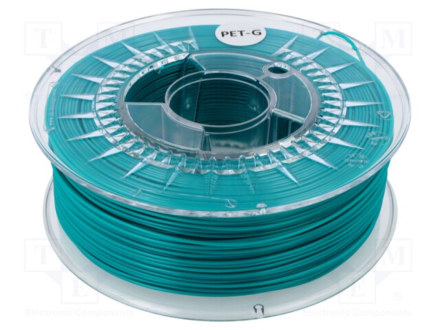 Filament: PET-G; 1.75mm; emerald green; 220÷250°C; 1kg; ±0,05mm