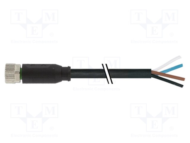 Connection lead; M12; PIN: 4; straight; 0.15m; plug; 50VAC; 4A; IP67