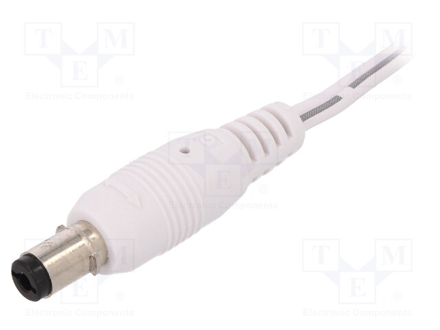 Plug; DC supply; female; 5,5/2,1mm; with lock,with lead; 2A; 16VDC