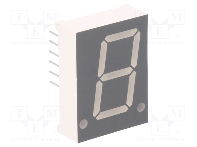 Display: LED; 7-segment; 20.4mm; 0.8"; No.char: 1; red; 30÷60mcd