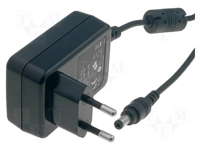 Power supply: switched-mode; 12VDC; 1A; Out: 5,5/2,1; 12W; Plug: EU