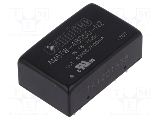 Converter: DC/DC; 6W; Uin: 18÷75V; Uout: 5VDC; Uout2: -5VDC; DIP24