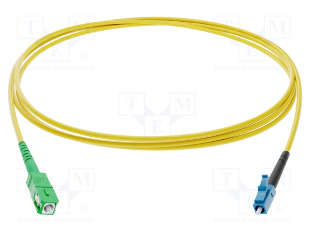 Fiber patch cord; LC,SCA; 1m; Optical fiber: 9/125um; yellow