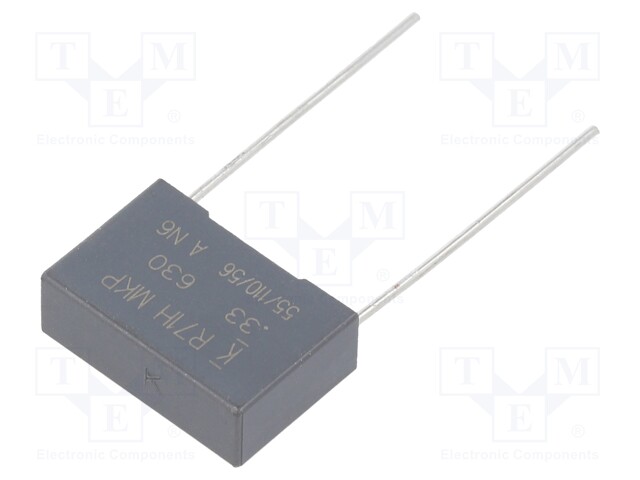 Capacitor: polypropylene; 330nF; 15mm; ±10%; 18x12x6mm; -40÷110°C