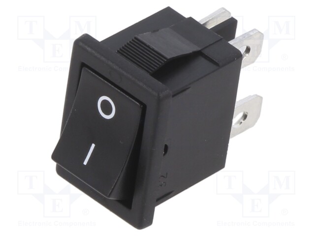 ROCKER; DPST; Pos: 2; ON-OFF; 6A/250VAC; black; none; Rcont max: 20mΩ