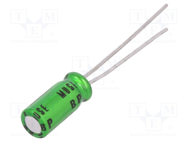 Capacitor: electrolytic; bipolar; THT; 4.7uF; 25V; Ø5x11mm; ±20%