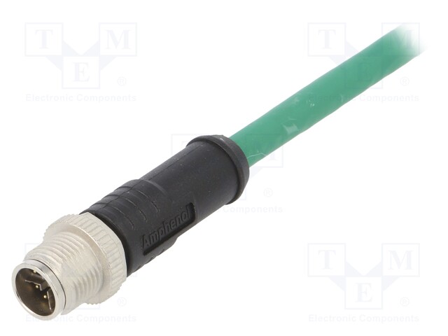 Plug; M12; PIN: 8; male; X code-ProfiNET; 2m; IP67; 50V; 500mA; cables