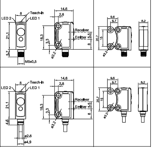 Sensor: laser; Range: 2÷30mm; PNP; DARK-ON,LIGHT-ON; Usup: 10÷30VDC