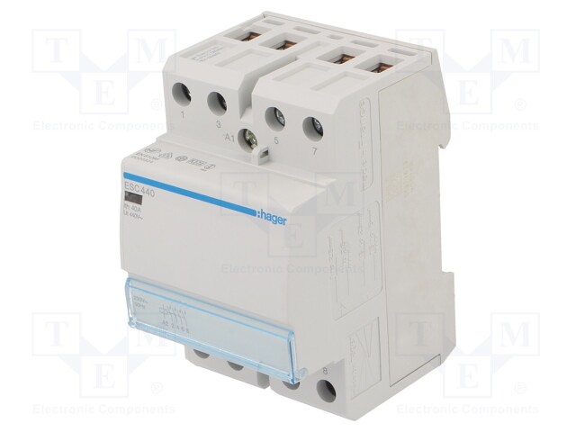 Contactor: 4-pole installation; 40A; 230VAC; NO x4; DIN; -10÷50°C