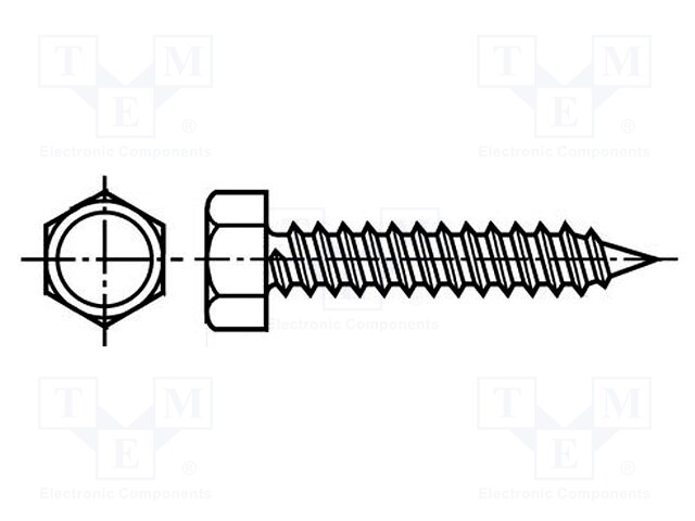 Screw; 4,8x16; Head: hexagonal; none; hardened steel; zinc; BN: 2707