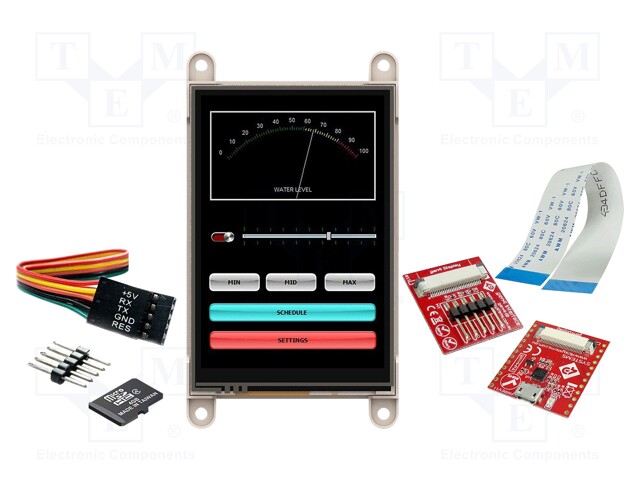 Dev.kit: with display; TFT; 3.5"; 320x480; Display: graphical; 32kB