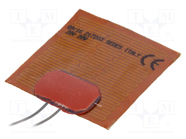 Heating mat; polyamide; 50x50mm; 28V; 20W; -20÷250°C; 2.5W/cm2