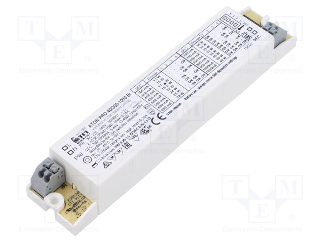 Power supply: switched-mode; LED; 5÷44VDC; 300mA÷1.05A; IP20; 90%